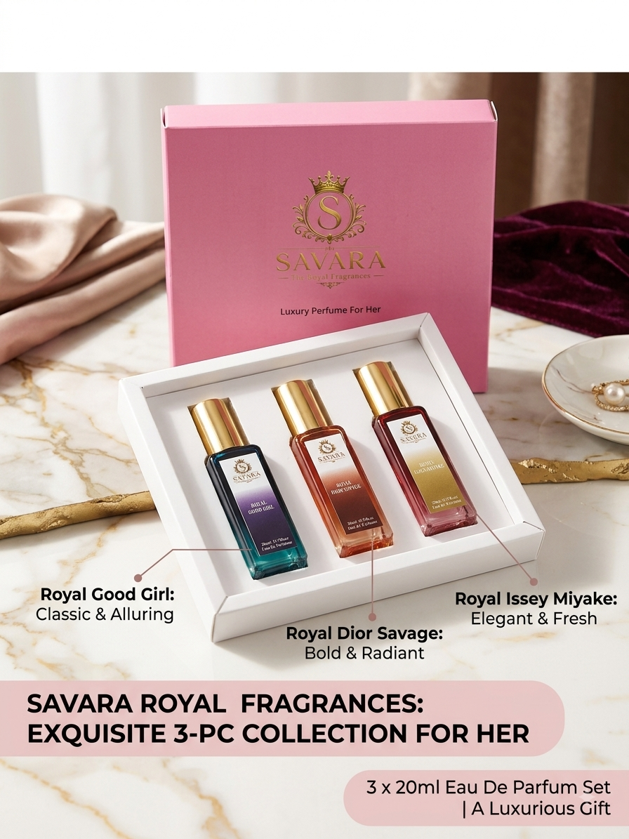 SAVARA The Royal Fragrances Exquisite His & Hers Combo Set | 6 x 20ml Eau De Parfum Gift Pack | Premium Perfume Set for Men & Women | Long Lasting Luxury Travel Size Fragrance Collection | 2 Gift Boxe