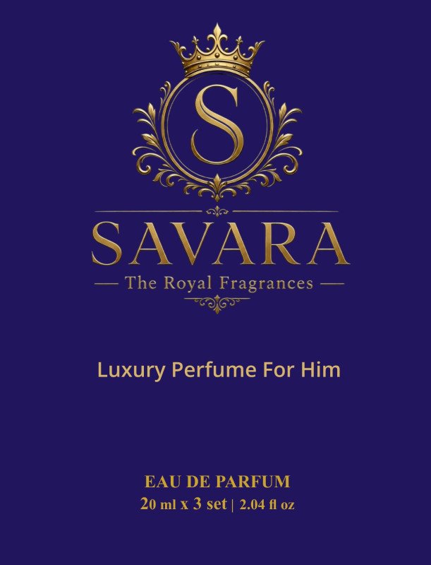 SAVARA Royal Collection Triple Pack Eau De Parfum for Men | 6 x 20ml Premium Men’s Fragrance Discovery Set | Royal Arabian Oud, Royal Musk & Royal Ambar Nomad | Long Lasting Luxury Perfume Gift Set fo