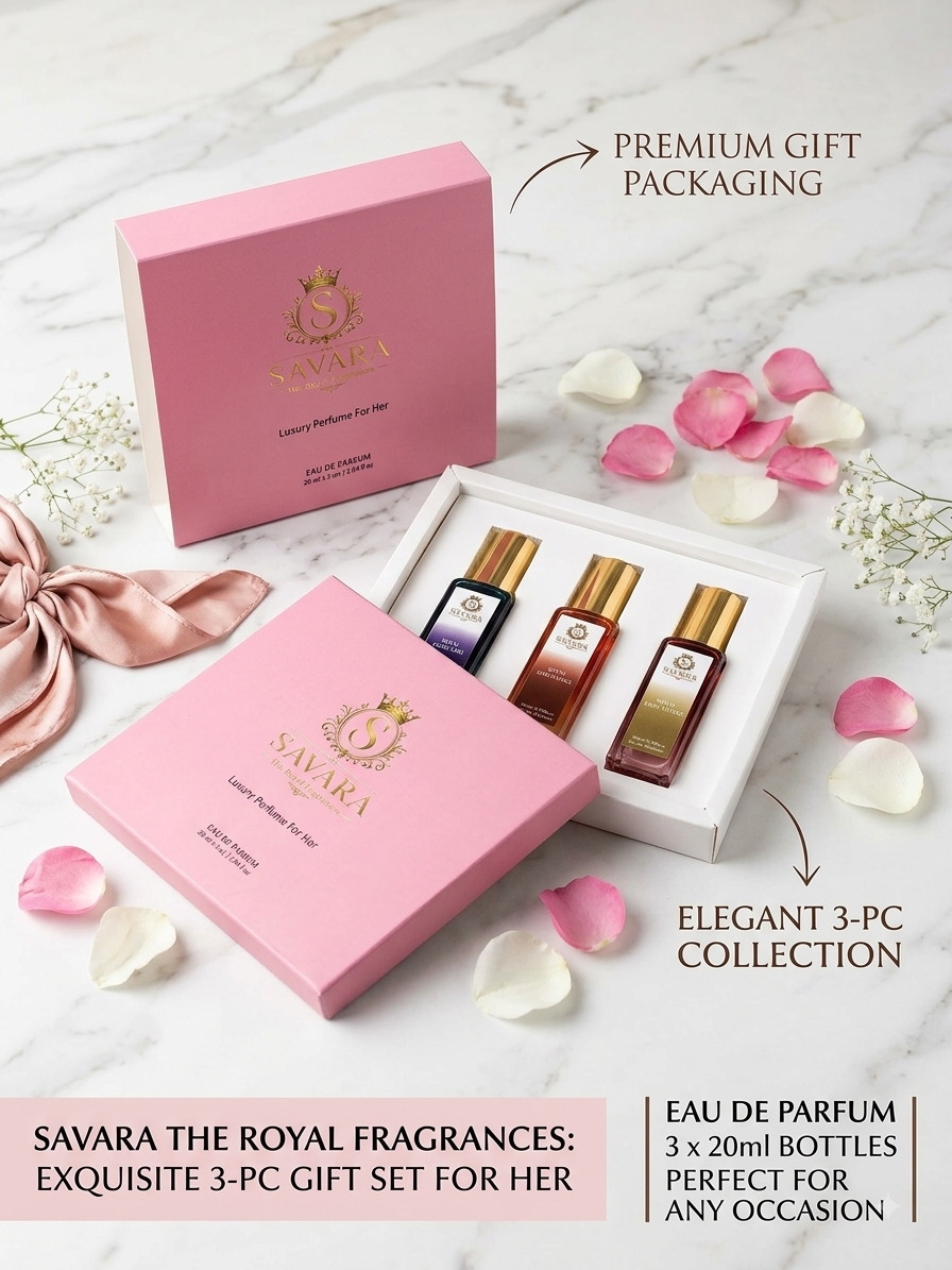 SAVARA Royal Fragrances Luxury Perfume Gift Set for Women |  6 x 20ml Eau De Parfum Collection | Long Lasting Floral & Fresh Fragrance Combo | Premium Travel Size Perfume Set for Her